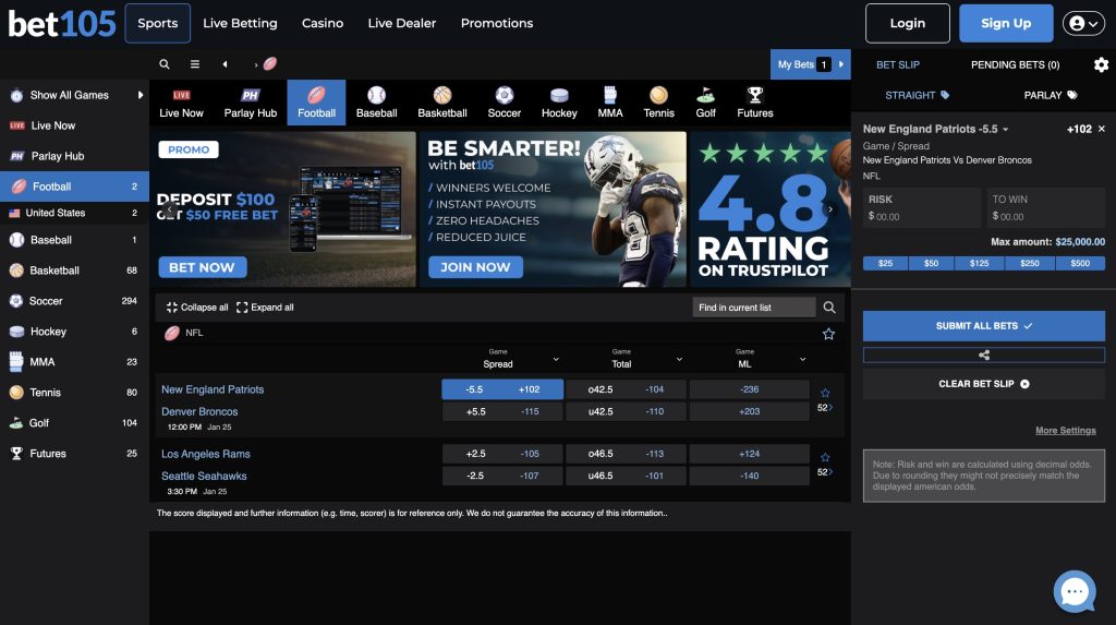 bet105 offshore sports betting site